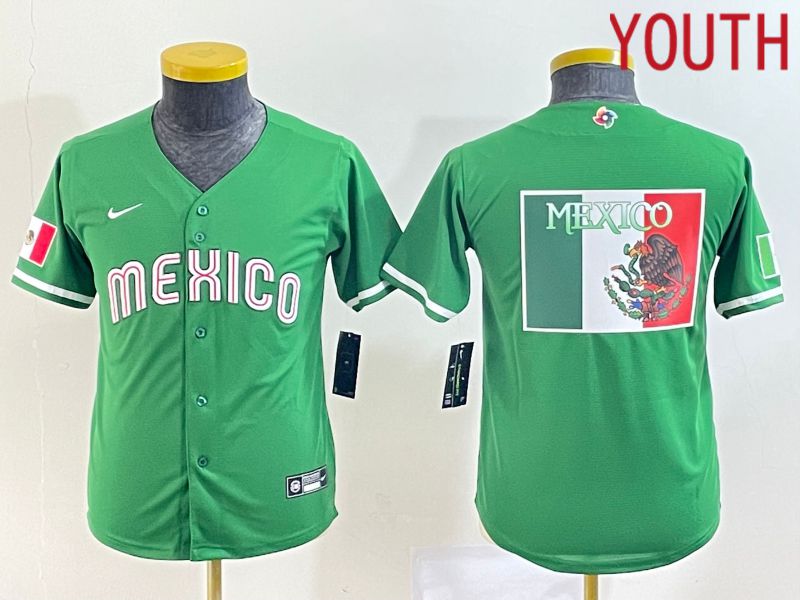 Youth 2023 World Cub Mexico Blank Green Nike MLB Jersey13